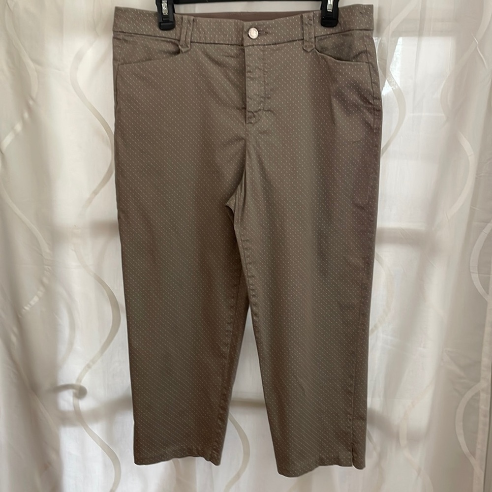 Khakis & Co. Tan & White Capris, Size 12